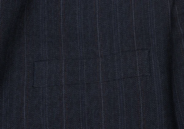 ジュンヤワタナベマン コムデギャルソンJUNYA WATANABE MAN COMME des GARCONS ウール混ストライプ1Bジャケット 紺M K-175137_006