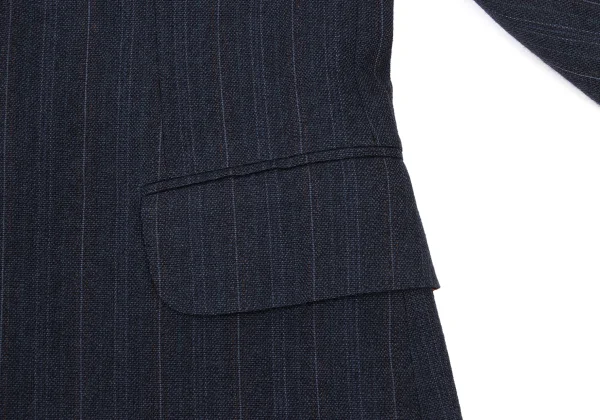 ジュンヤワタナベマン コムデギャルソンJUNYA WATANABE MAN COMME des GARCONS ウール混ストライプ1Bジャケット 紺M K-175137_011