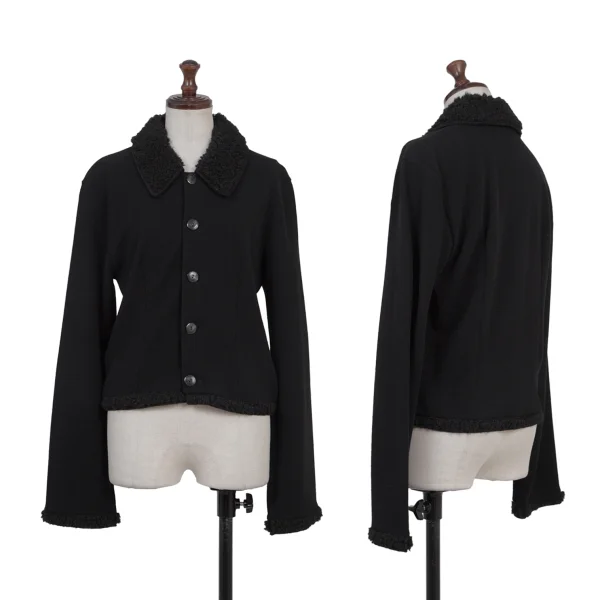 sunao kuwahara I.S. Boa Paneling Knit Jacket Black M K-175150_001