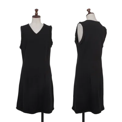 sunao kuwahara I.S. Wool Blend Boa Panels Sleeveless Dress