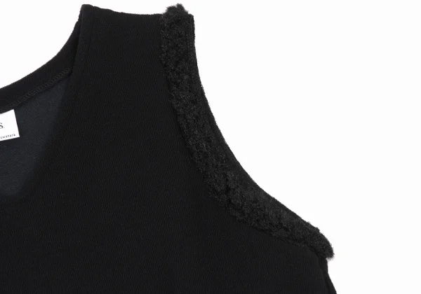 sunao kuwahara I.S. Wool Blend Boa Panels Sleeveless Dress K-175151_005