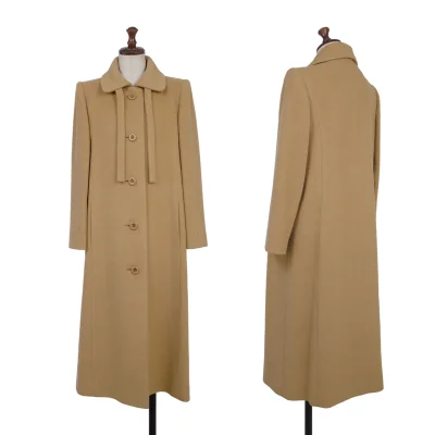 MISS BALMAIN Ribbon Design Cashmere Wool Coat