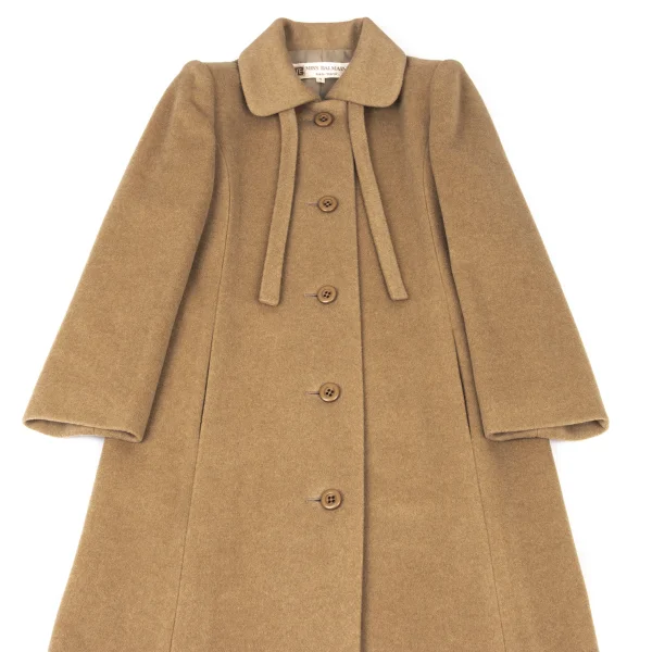 MISS BALMAIN Ribbon Design Cashmere Wool Coat K-175157_003
