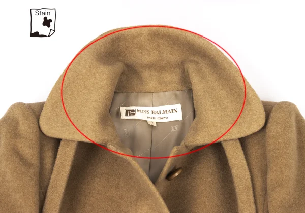 MISS BALMAIN Ribbon Design Cashmere Wool Coat K-175157_005