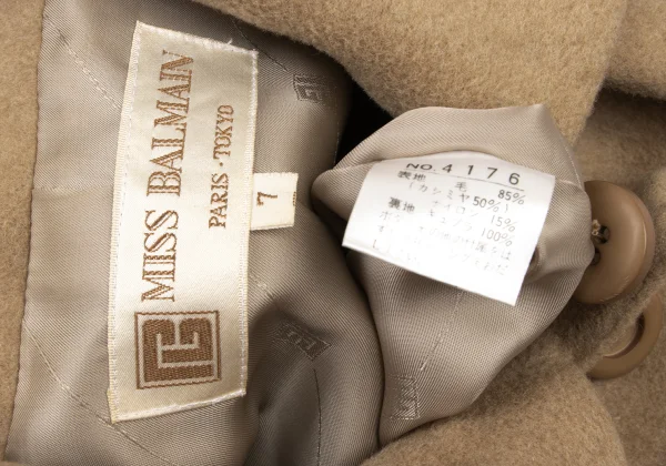 MISS BALMAIN Ribbon Design Cashmere Wool Coat K-175157_020