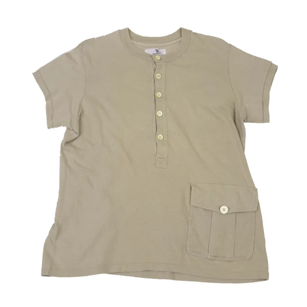 Y's for men Front Pocket Henry Neck T Shirt Beige S K-175163_001