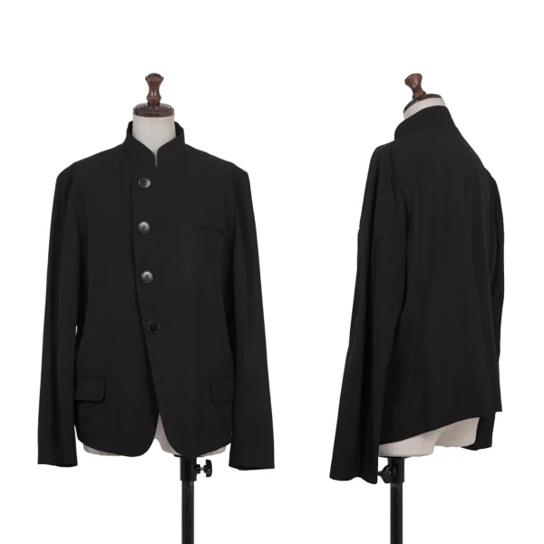 Y's Stand Collar Wool Jacket Black 3 K-175168_001
