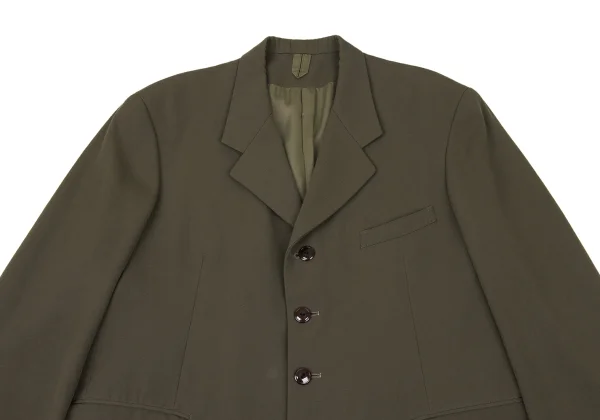 Yohji Yamamoto POUR HOMME Leather Trim Wool Gaba Jacket K-175182_002