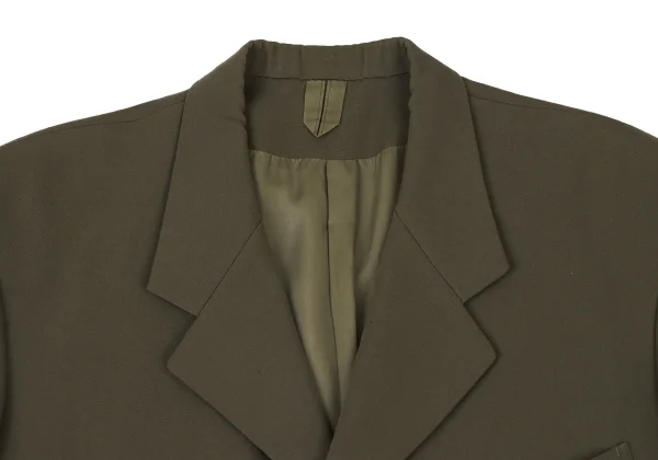 Yohji Yamamoto POUR HOMME Leather Trim Wool Gaba Jacket K-175182_003