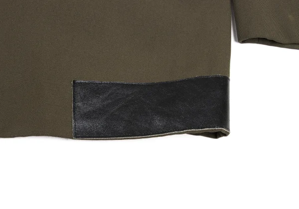 Yohji Yamamoto POUR HOMME Leather Trim Wool Gaba Jacket K-175182_013