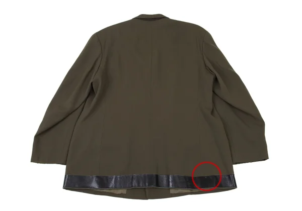 Yohji Yamamoto POUR HOMME Leather Trim Wool Gaba Jacket K-175182_015