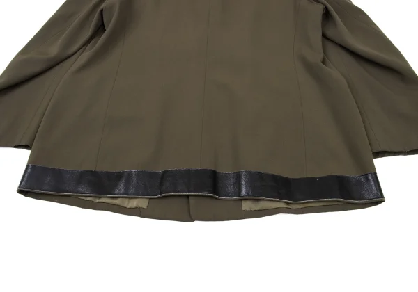 Yohji Yamamoto POUR HOMME Leather Trim Wool Gaba Jacket K-175182_017