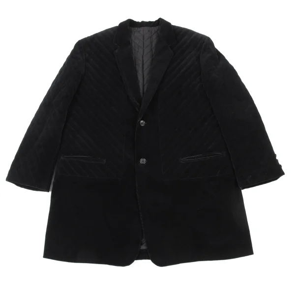 Yohji Yamamoto POUR HOMME Reversible Corduroy Long Jacket Black S-M K-175184_001