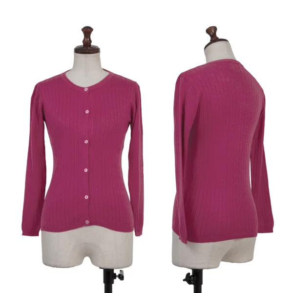 TOCCA Silk rib 3/4 Sleeve Cardigan Purple S K-175189_001