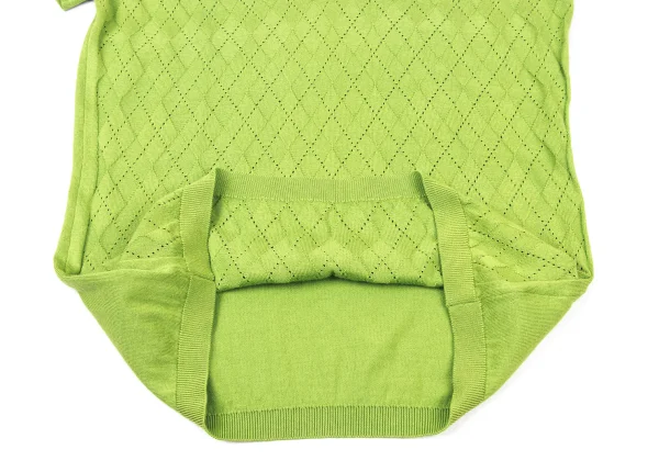 JOHN SMEDLEY Open-Stitch Argyle V-neck Knit Top K-175191_006