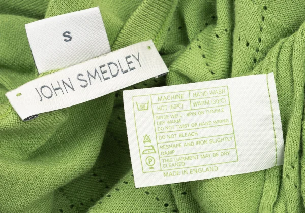 JOHN SMEDLEY Open-Stitch Argyle V-neck Knit Top K-175191_010