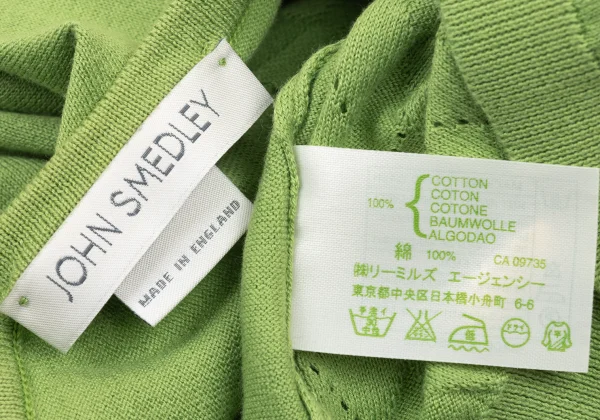 JOHN SMEDLEY Open-Stitch Argyle V-neck Knit Top K-175191_011