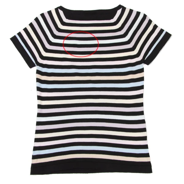 JOHN SMEDLEY Pastel-Striped Raglan Short Sleeve Knit Top K-175192_007