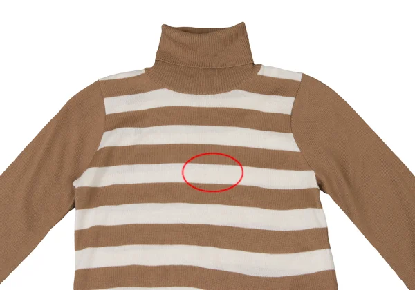 PAUL&JOE Ribbon Hem Striped Turtleneck Knit Sweater K-175193_003