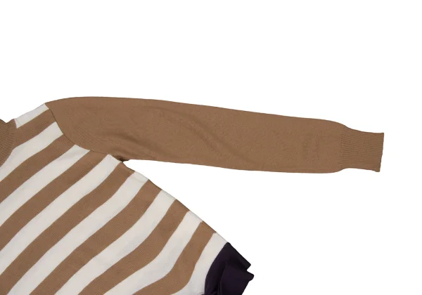 PAUL&JOE Ribbon Hem Striped Turtleneck Knit Sweater K-175193_007