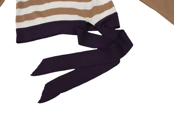 PAUL&JOE Ribbon Hem Striped Turtleneck Knit Sweater K-175193_010