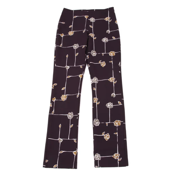 PAUL&JOE Floral Print Poly Pants Purple 1 K-175194_001