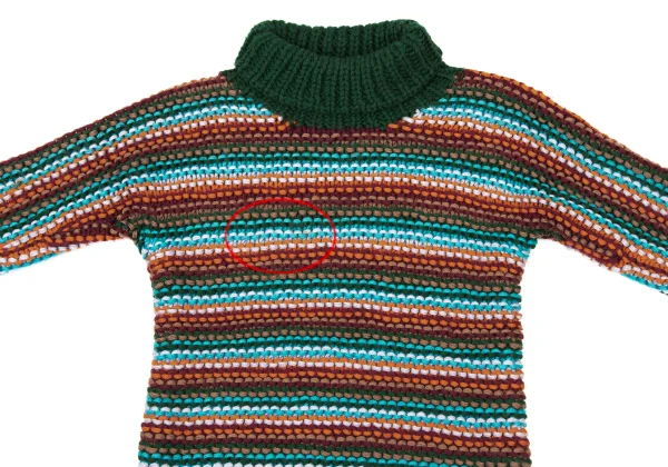 KANSAI YAMAMOTO Colorful Weave Turtleneck Knit Sweater K-175195_003