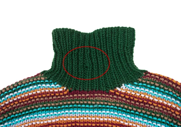 KANSAI YAMAMOTO Colorful Weave Turtleneck Knit Sweater K-175195_006