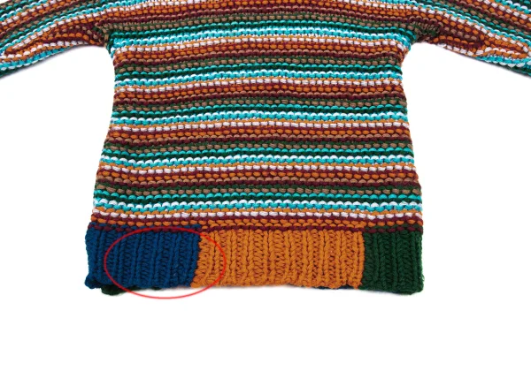 KANSAI YAMAMOTO Colorful Weave Turtleneck Knit Sweater K-175195_010