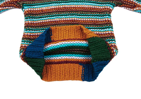 KANSAI YAMAMOTO Colorful Weave Turtleneck Knit Sweater K-175195_012