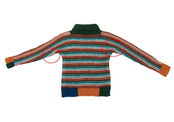 KANSAI YAMAMOTO Colorful Weave Turtleneck Knit Sweater K-175195_013