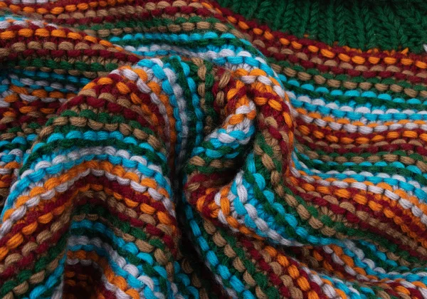 KANSAI YAMAMOTO Colorful Weave Turtleneck Knit Sweater K-175195_016