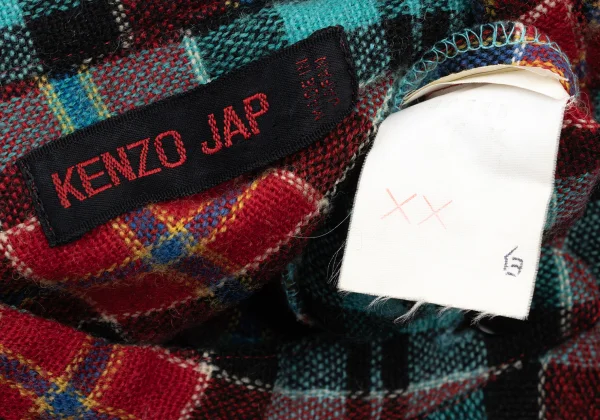 KENZO JAP Wool Pullover Check Blouse K-175196_014
