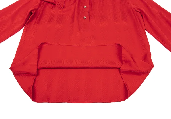 Yves Saint Laurent×ALPHA CUBIC Silk Ribbon-neck Dot Jacquard Blouse K-175197_013