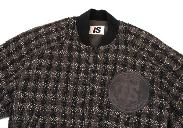 ISSEY MIYAKE I.S. Logo Leather Patch Tweed Blouson K-175198_002