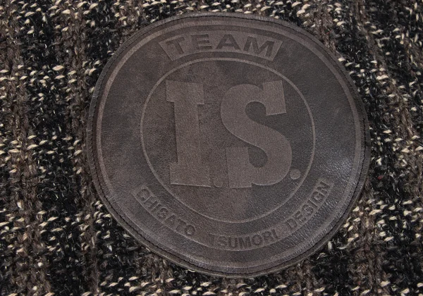 ISSEY MIYAKE I.S. Logo Leather Patch Tweed Blouson K-175198_005