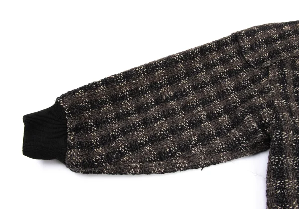 ISSEY MIYAKE I.S. Logo Leather Patch Tweed Blouson K-175198_007