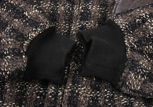 ISSEY MIYAKE I.S. Logo Leather Patch Tweed Blouson K-175198_008