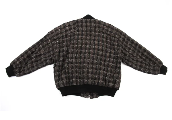 ISSEY MIYAKE I.S. Logo Leather Patch Tweed Blouson K-175198_013