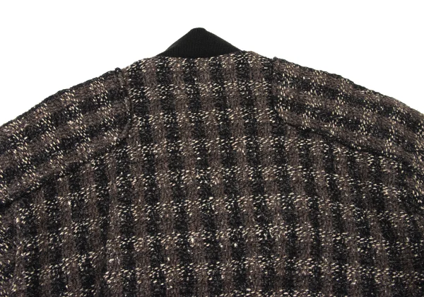 ISSEY MIYAKE I.S. Logo Leather Patch Tweed Blouson K-175198_014