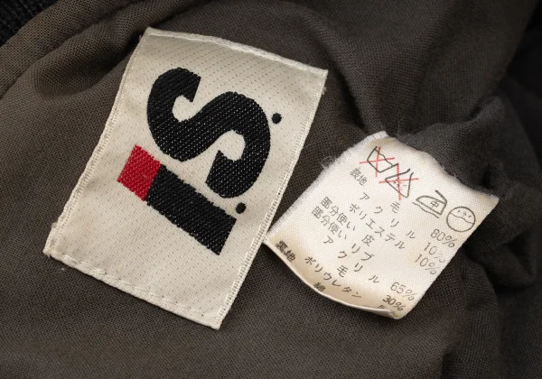 ISSEY MIYAKE I.S. Logo Leather Patch Tweed Blouson K-175198_018