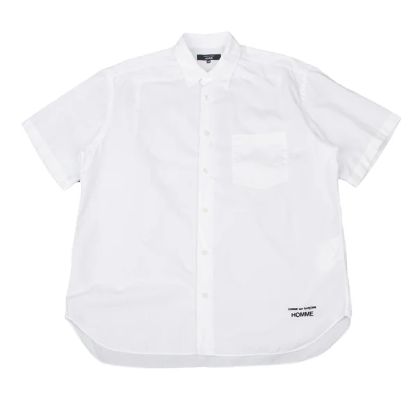 COMME des GARCONS HOMME Logo Embroidery Cotton Short Sleeve Shirt White XS K-175200_001