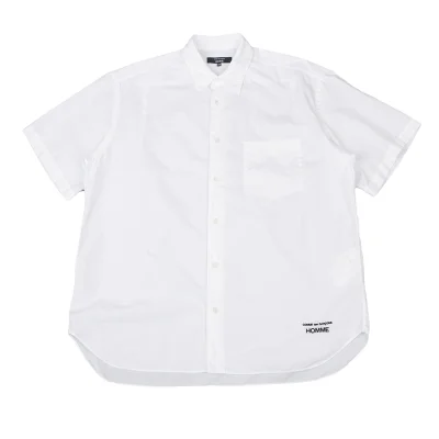 COMME des GARCONS HOMME Logo Embroidery Cotton Short Sleeve Shirt
