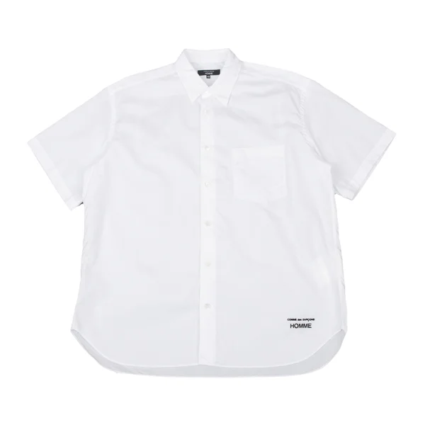 COMME des GARCONS HOMME Logo Embroidered Short Sleeve Shirt White XS K-175201_001