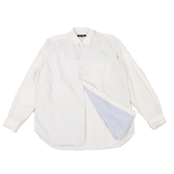 COMME des GARCONS HOMME Stripe Lined Corduroy Shirt Ivory S K-175202_001