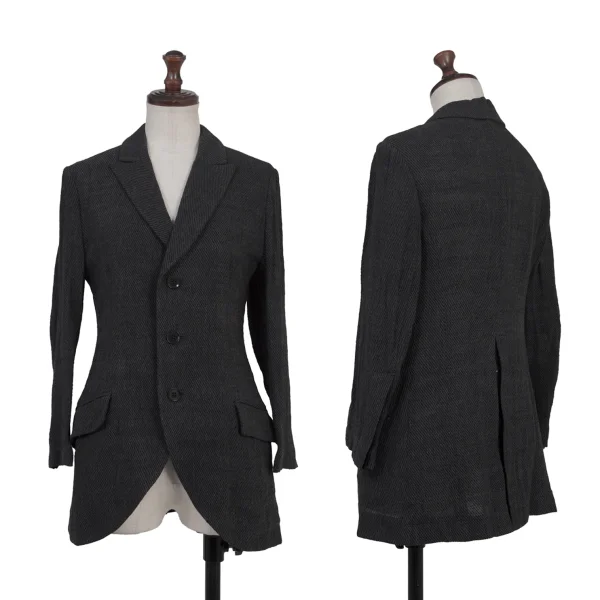 Yohji Yamamoto NOIR Cotton Layered Vent Jacket Grey 1 K-175211_001