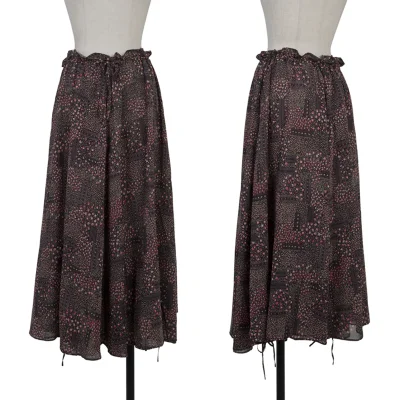 Yohji Yamamoto NOIR Floral Layered Poly Skirt