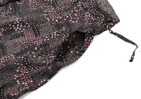 Yohji Yamamoto NOIR Floral Layered Poly Skirt K-175212_006