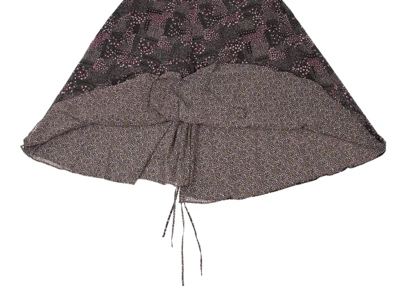Yohji Yamamoto NOIR Floral Layered Poly Skirt K-175212_011