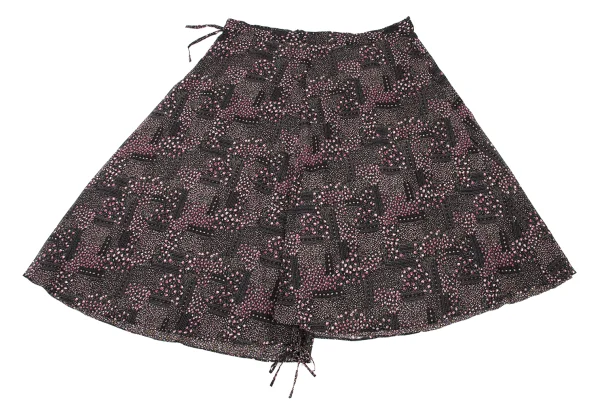 Yohji Yamamoto NOIR Floral Layered Poly Skirt K-175212_012
